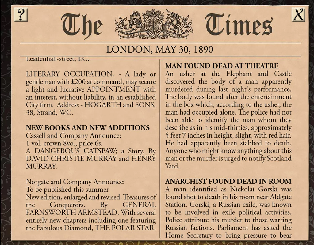 Изображение игры: Sherlock Holmes Consulting Detective: The Case of the Tin Soldier