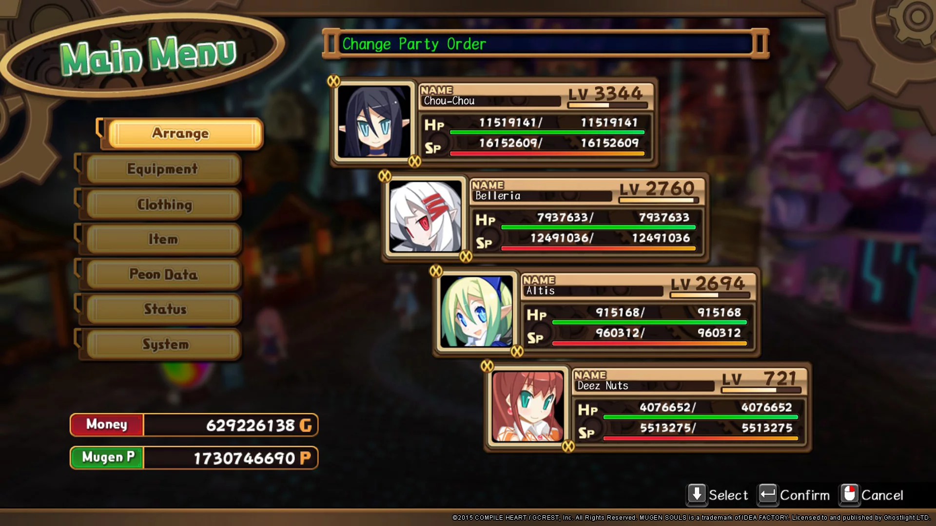 Изображение игры: Mugen Souls