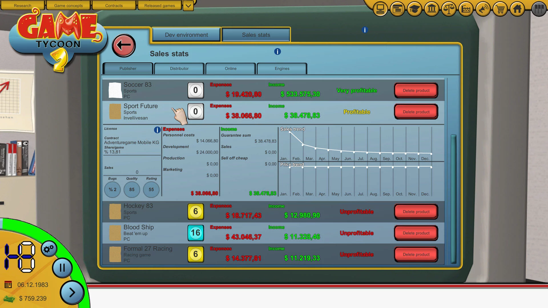 Изображение игры: Game Tycoon 2