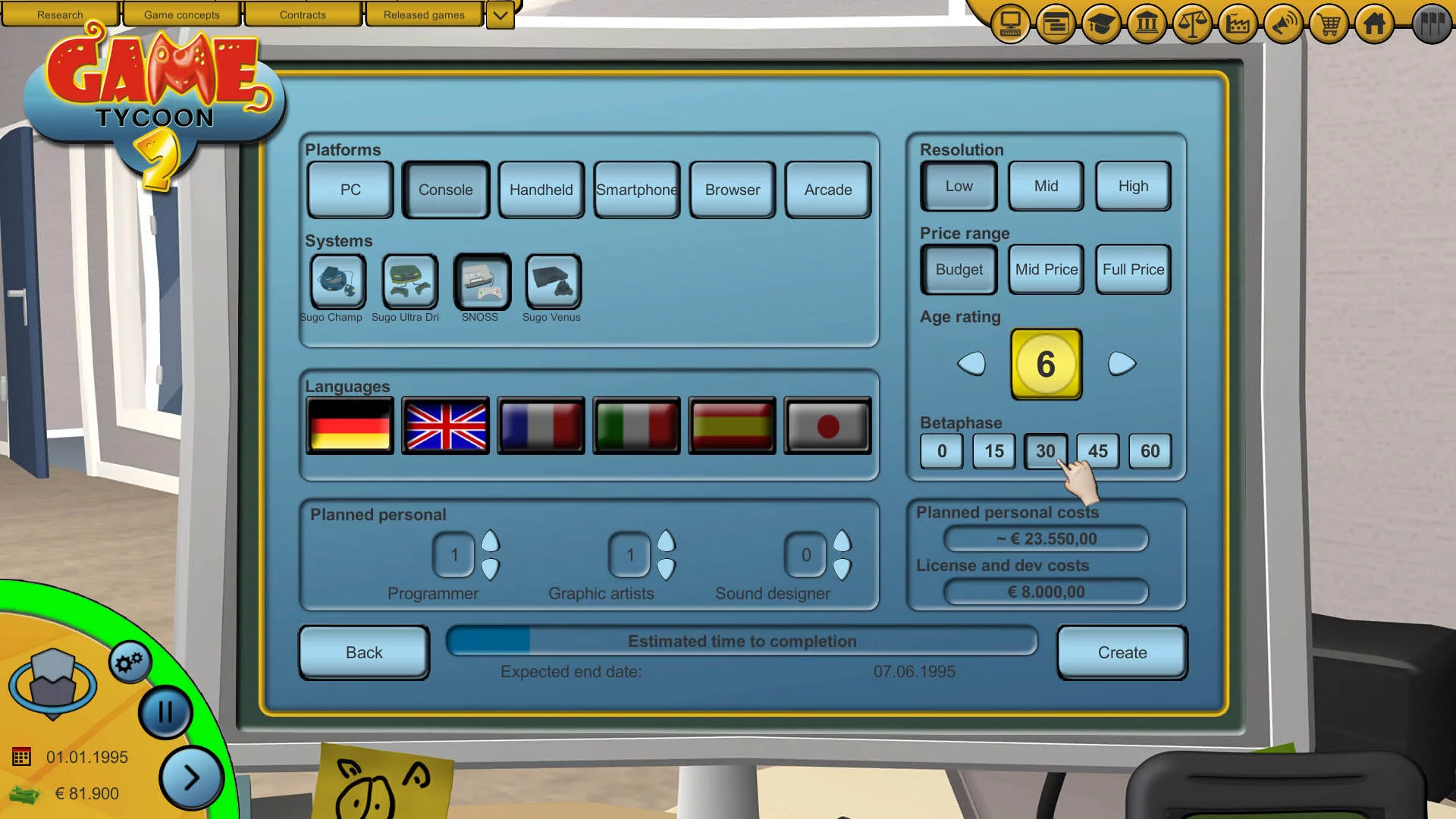Изображение игры: Game Tycoon 2