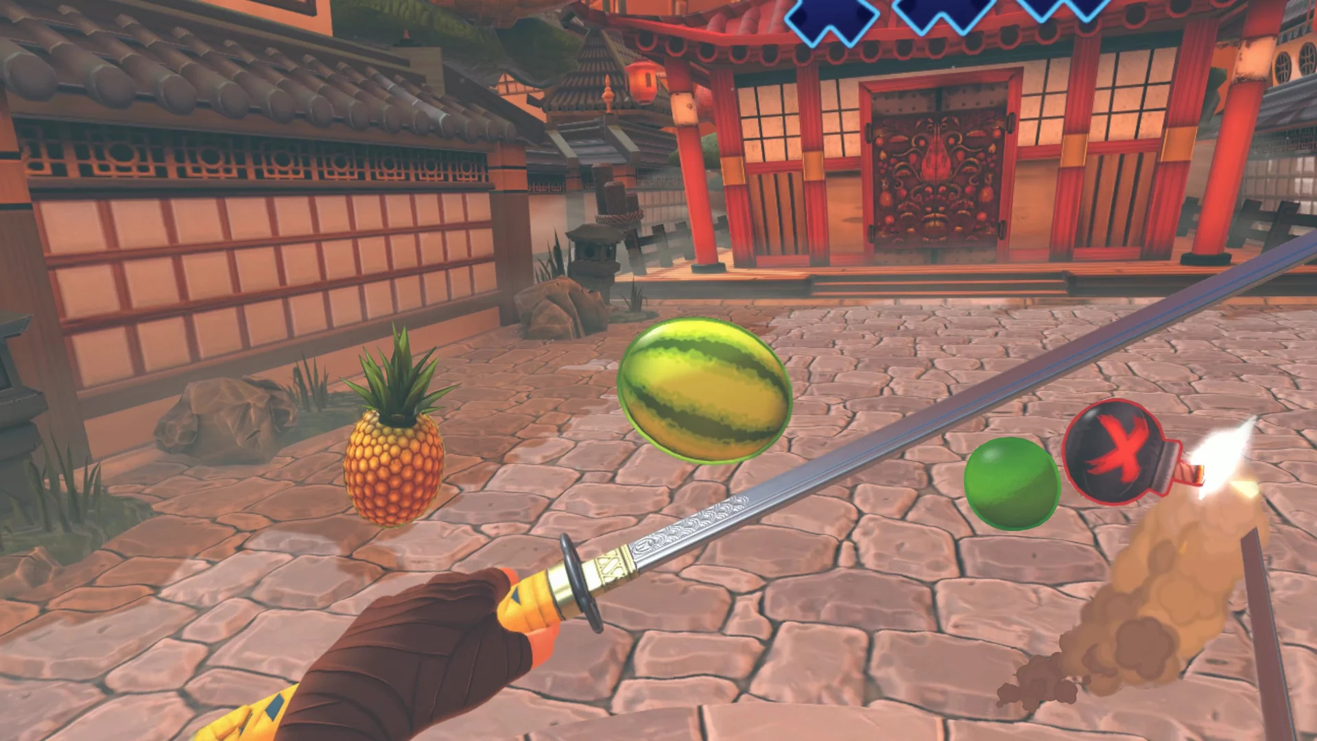 Изображение игры: Fruit Ninja VR