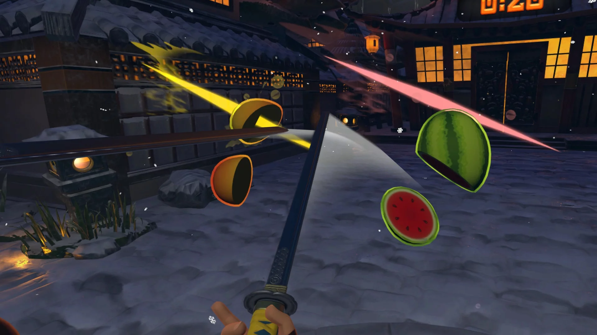 Изображение игры: Fruit Ninja VR