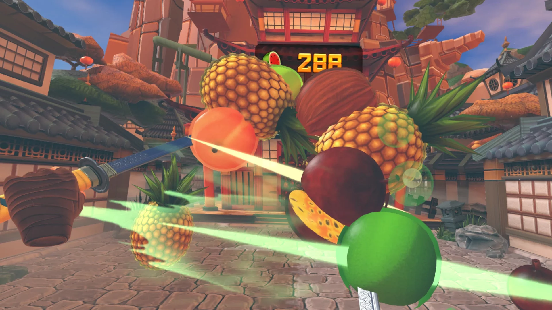 Изображение игры: Fruit Ninja VR