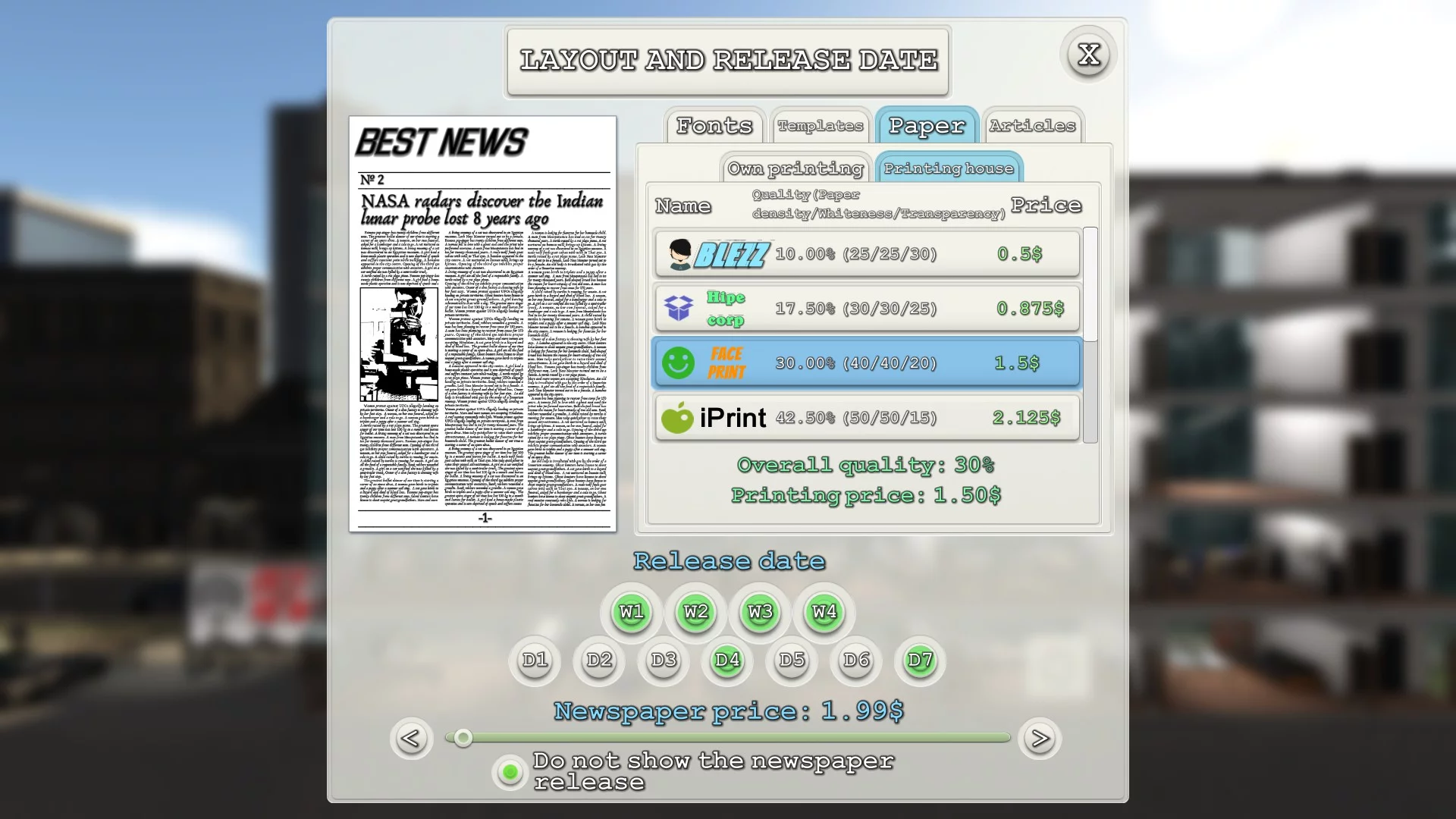 Изображение игры: News Tycoon