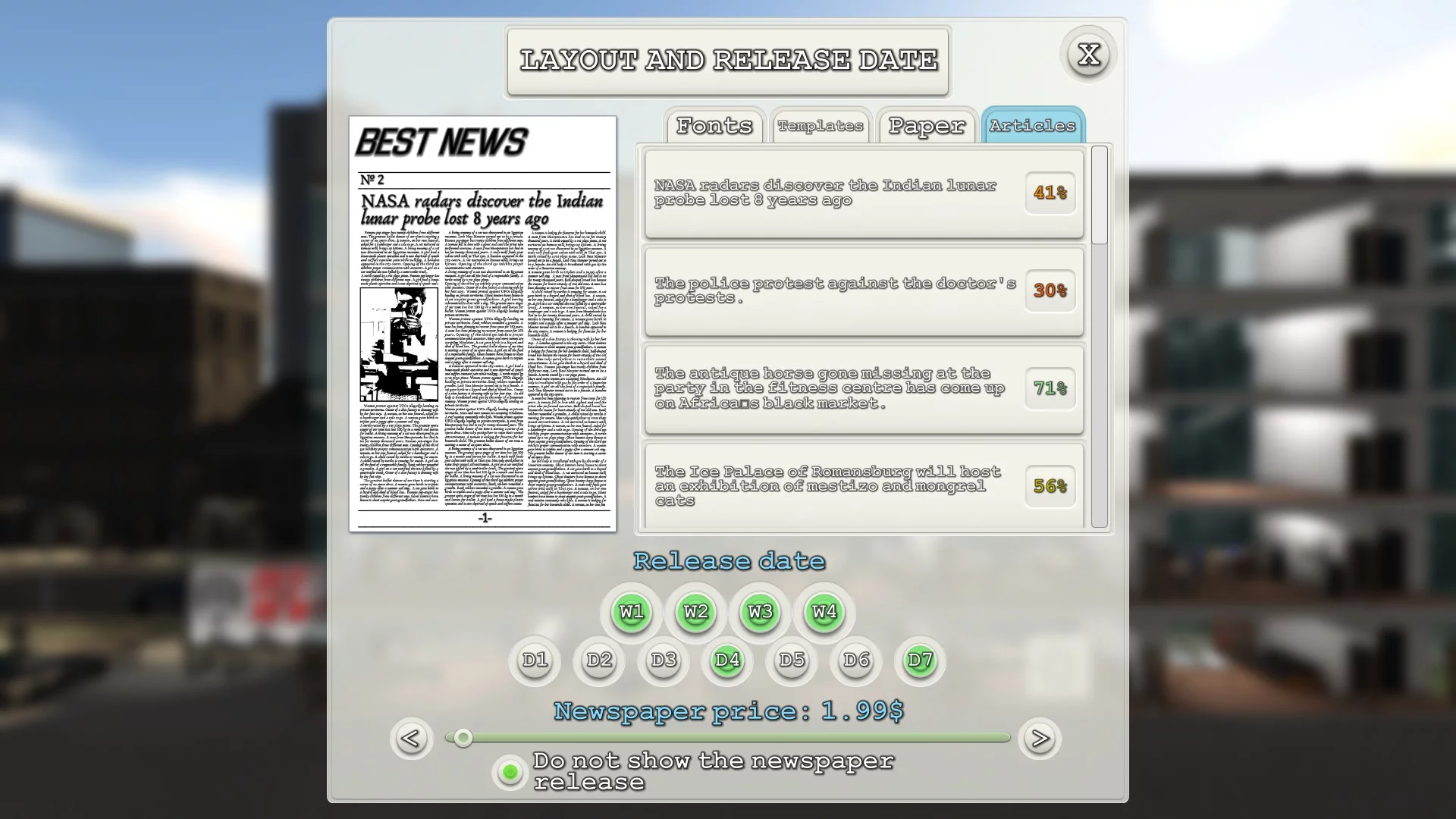 Изображение игры: News Tycoon
