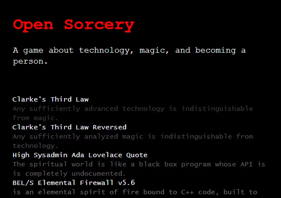 Изображение игры: Open Sorcery