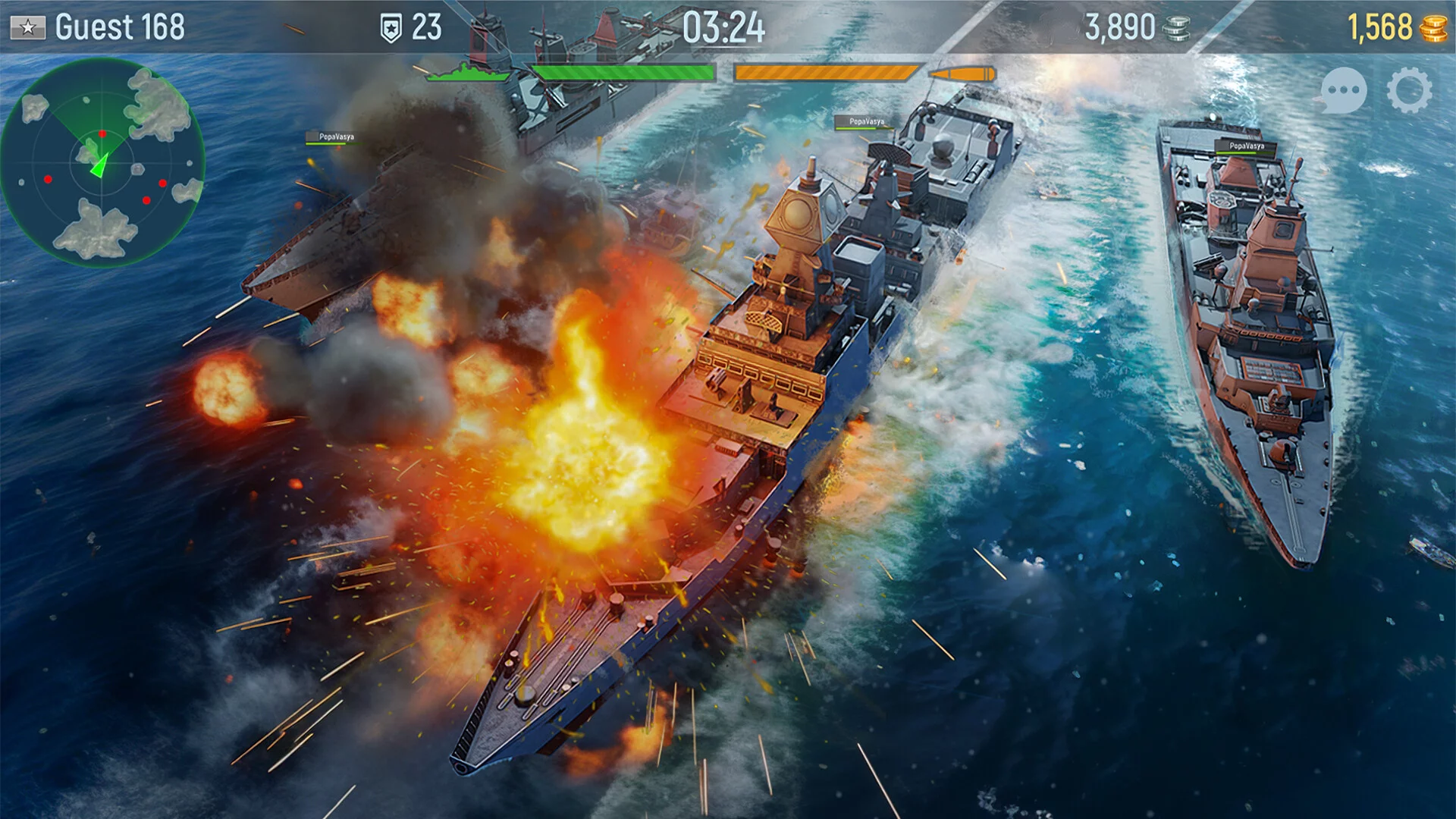 Изображение игры: Naval Armada: Морской бой, Боевые корабли