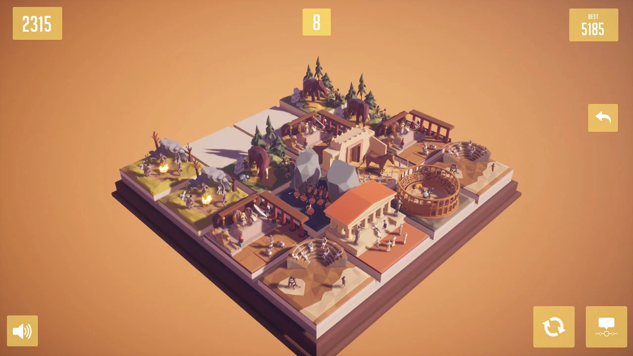 Изображение игры: History2048 - 3D puzzle number game