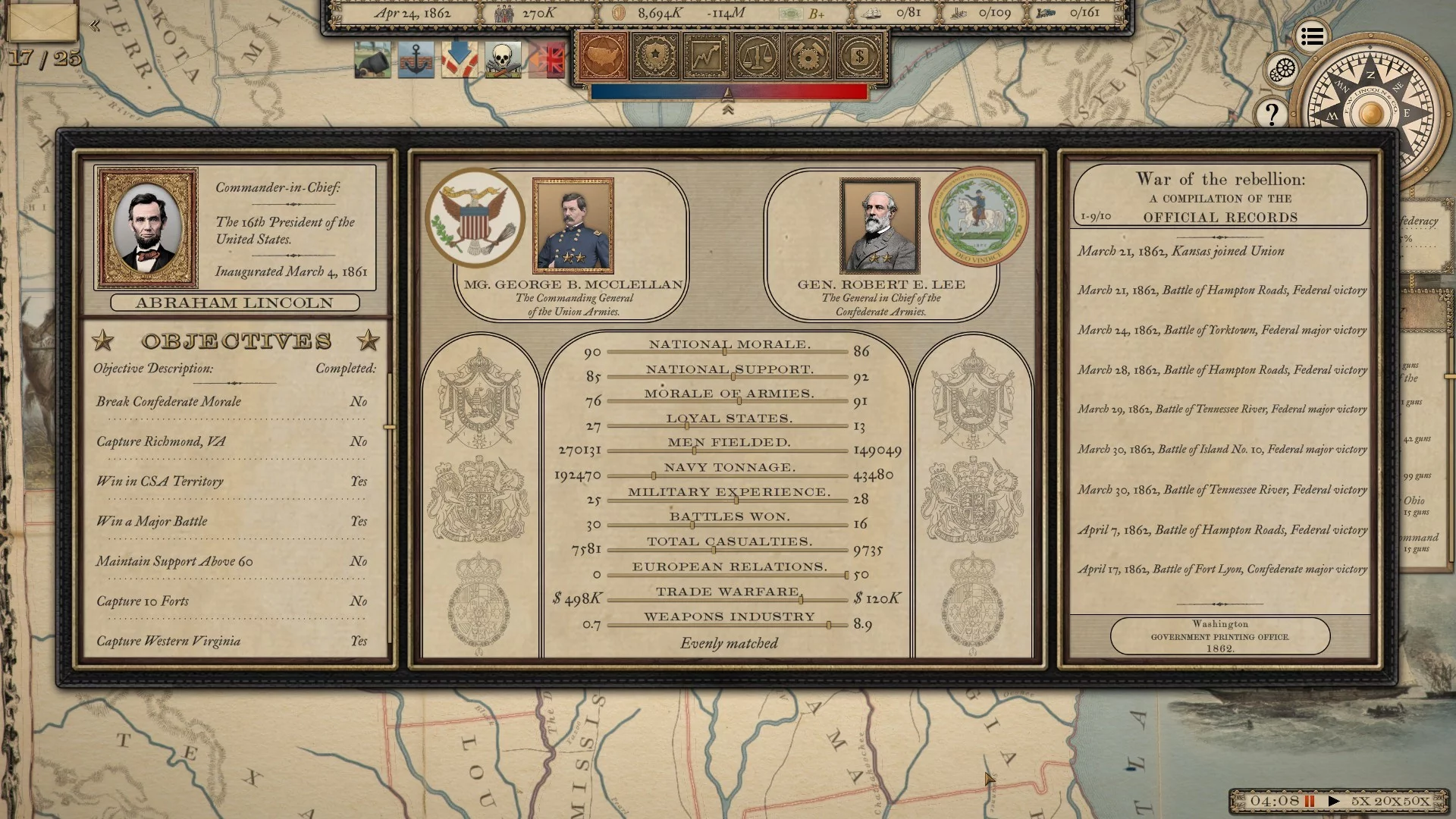 Изображение игры: Grand Tactician: The Civil War (1861-1865)
