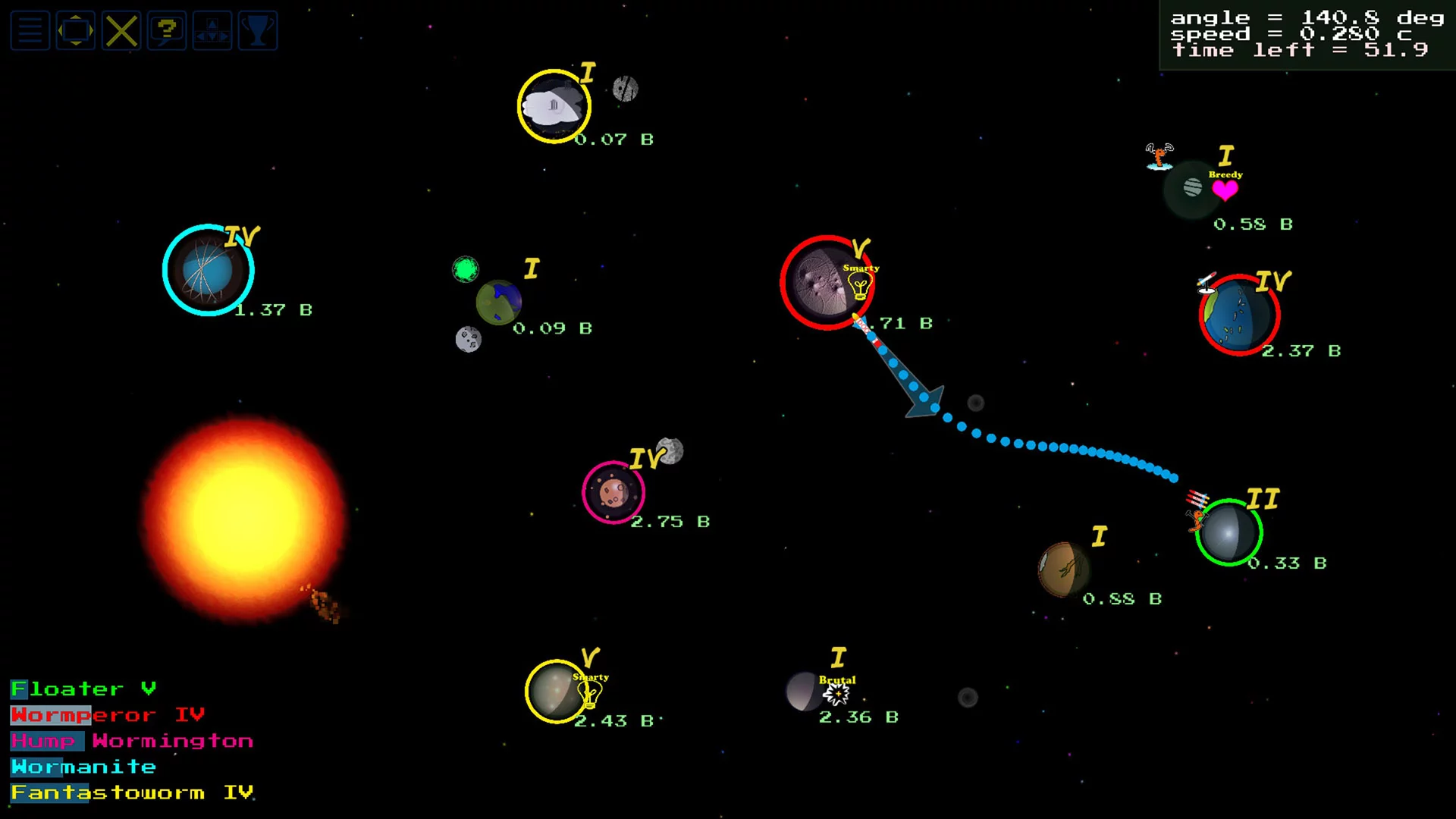 Изображение игры: SpaceWorms