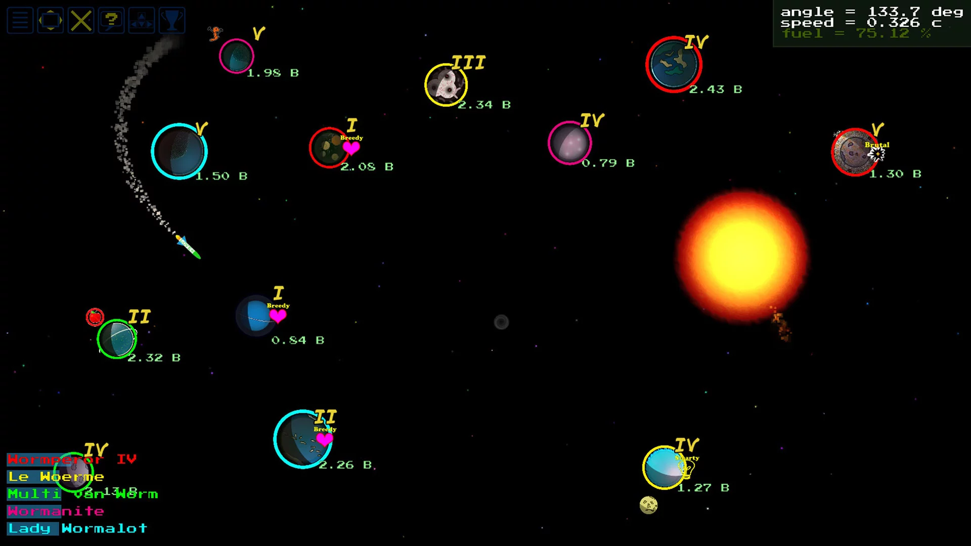 Изображение игры: SpaceWorms