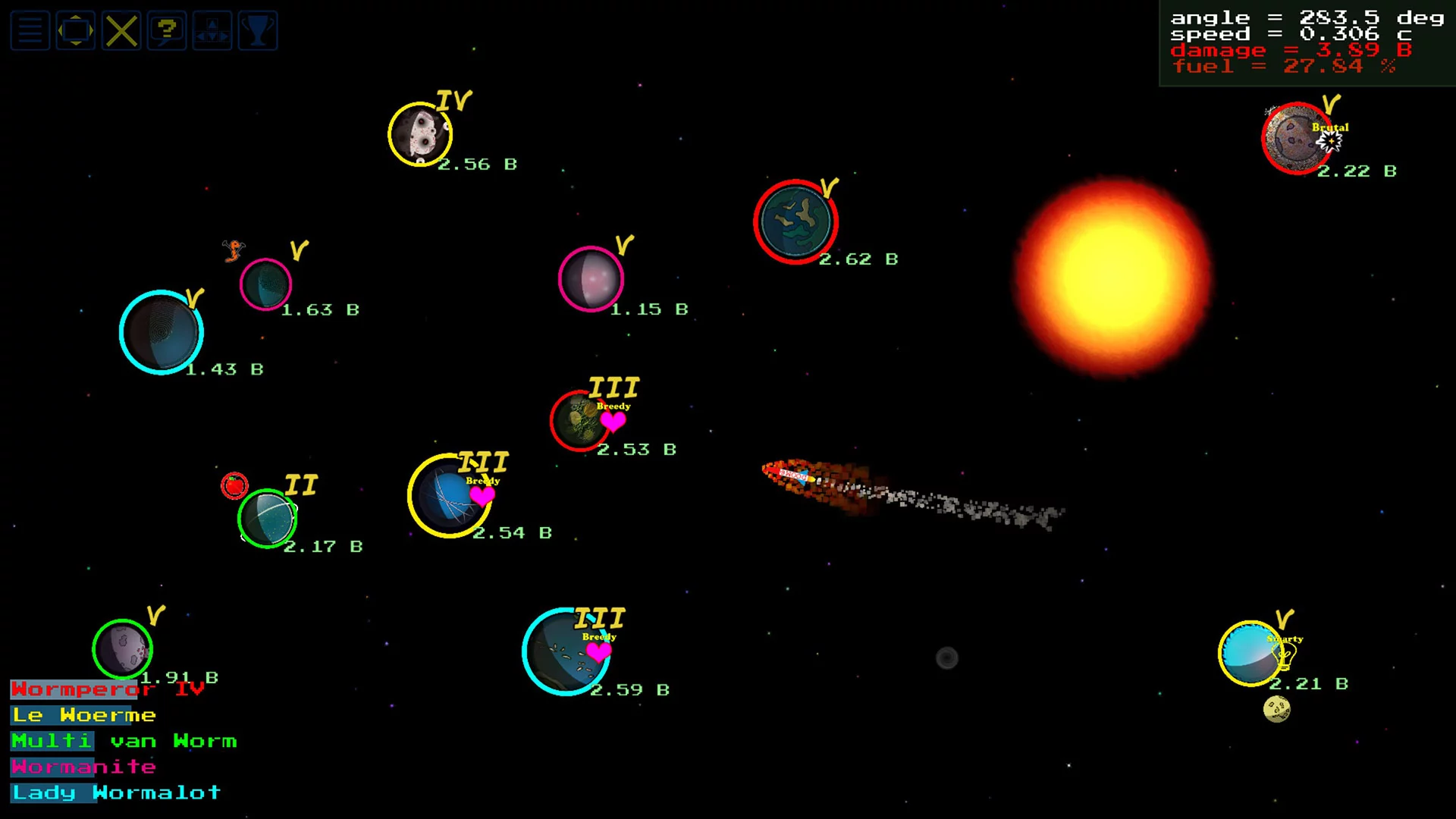 Изображение игры: SpaceWorms