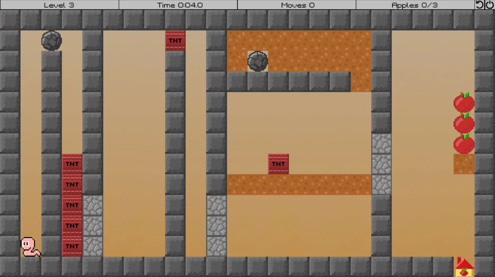 Изображение игры: Adventures of the Worm