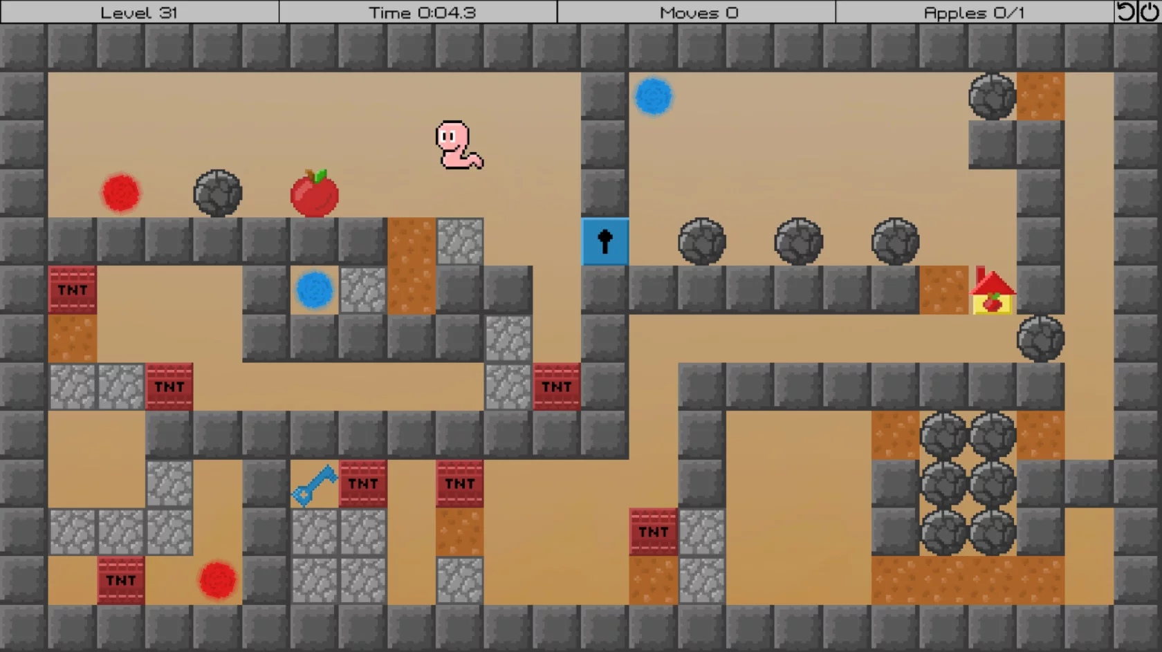 Изображение игры: Adventures of the Worm