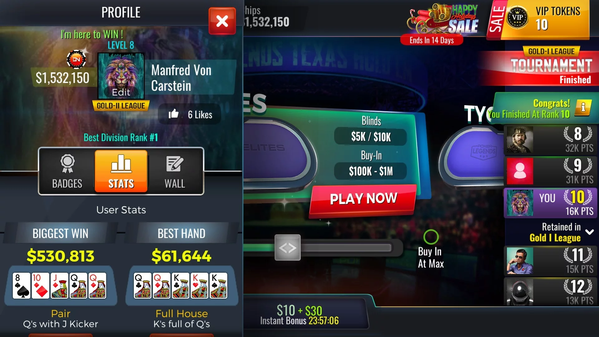 Изображение игры: Poker Legends: Texas Hold'em Poker Tournaments
