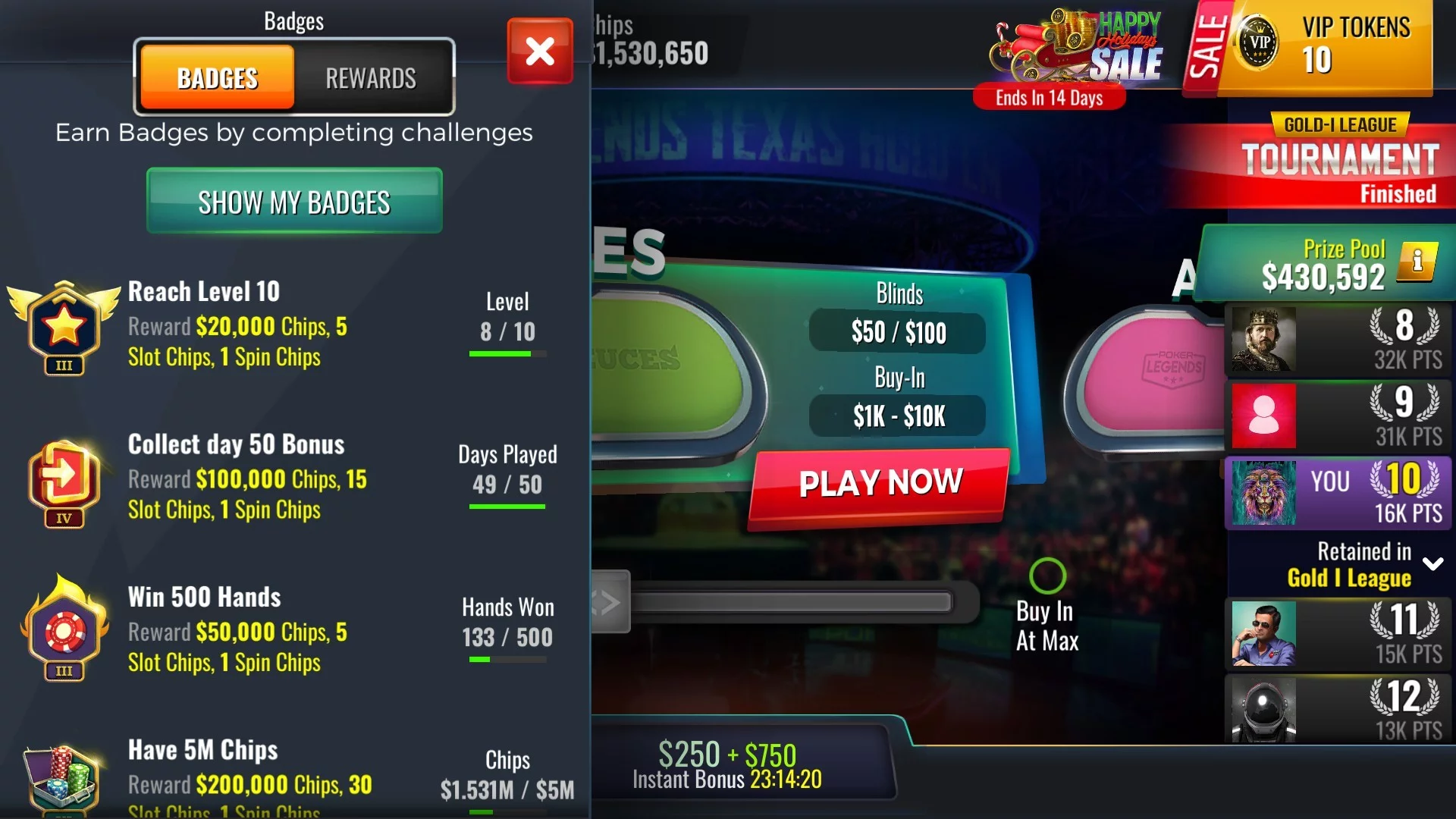 Изображение игры: Poker Legends: Texas Hold'em Poker Tournaments
