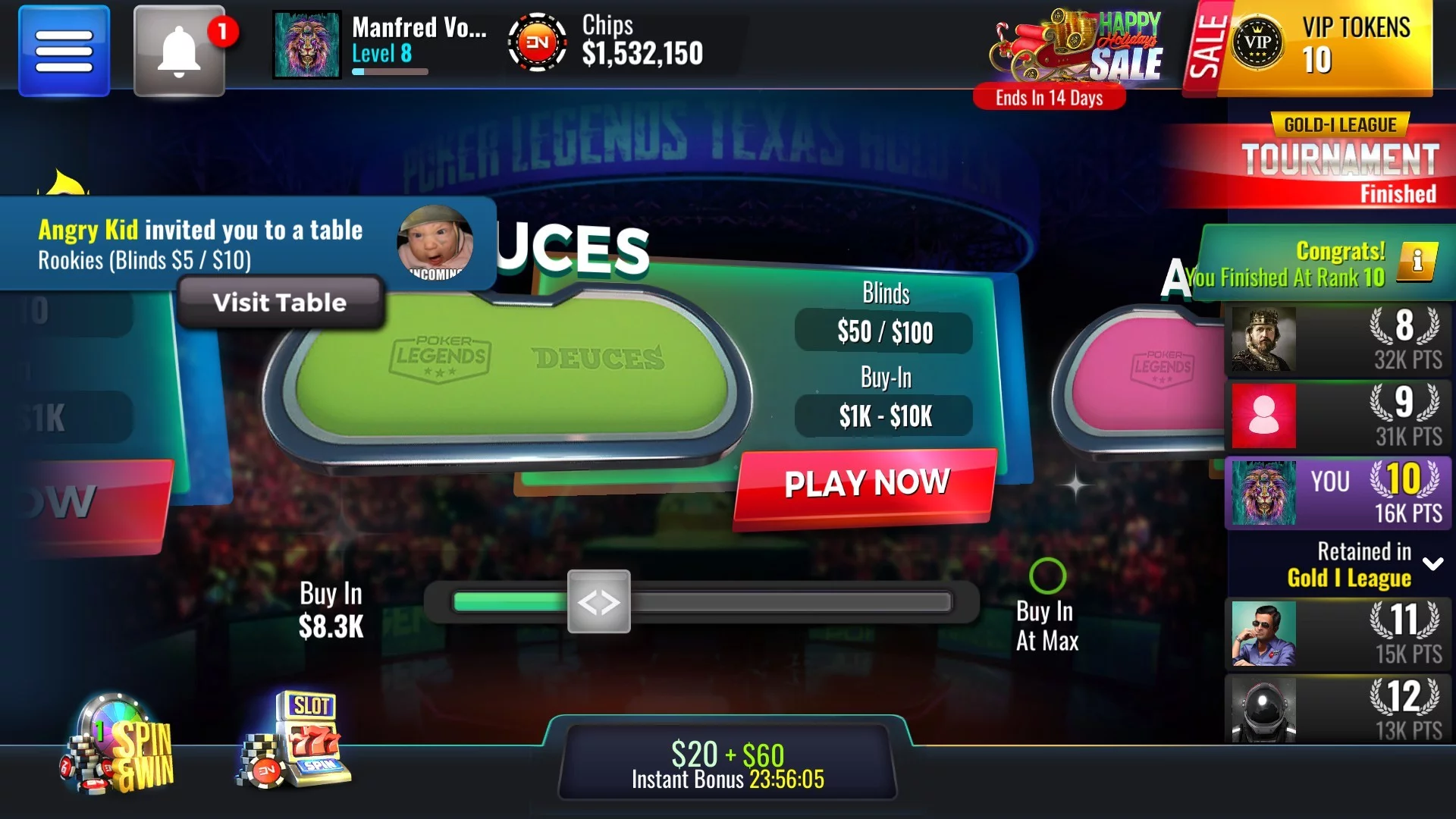 Изображение игры: Poker Legends: Texas Hold'em Poker Tournaments