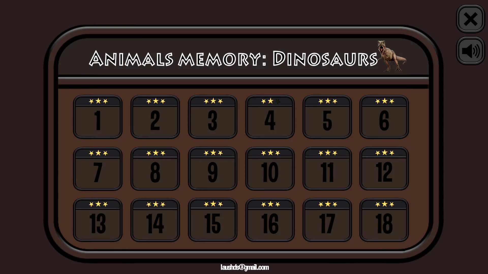 Изображение игры: Animals Memory: Dinosaurs