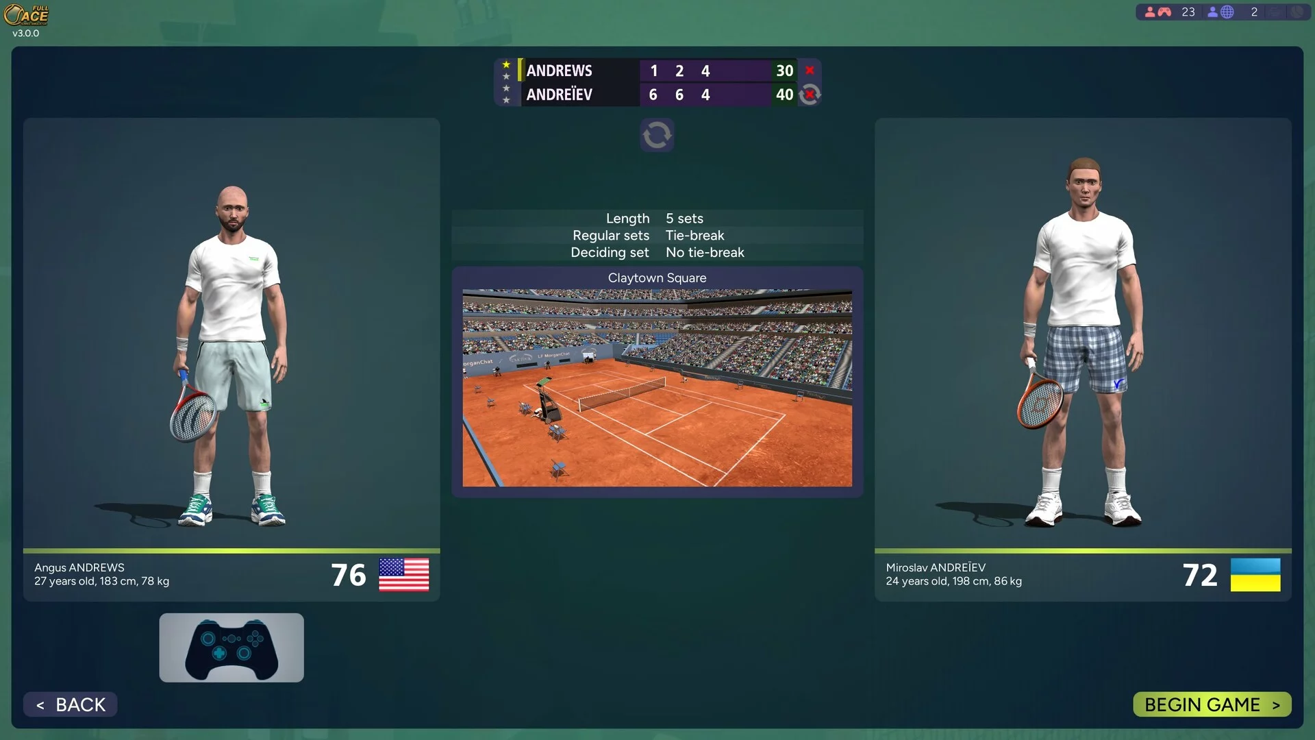 Изображение игры: Full Ace Tennis Simulator