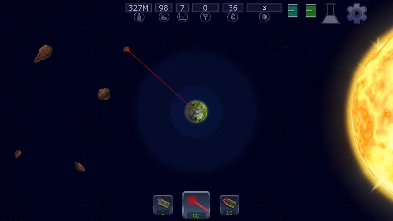 Изображение игры: Asteroid Deflector XL