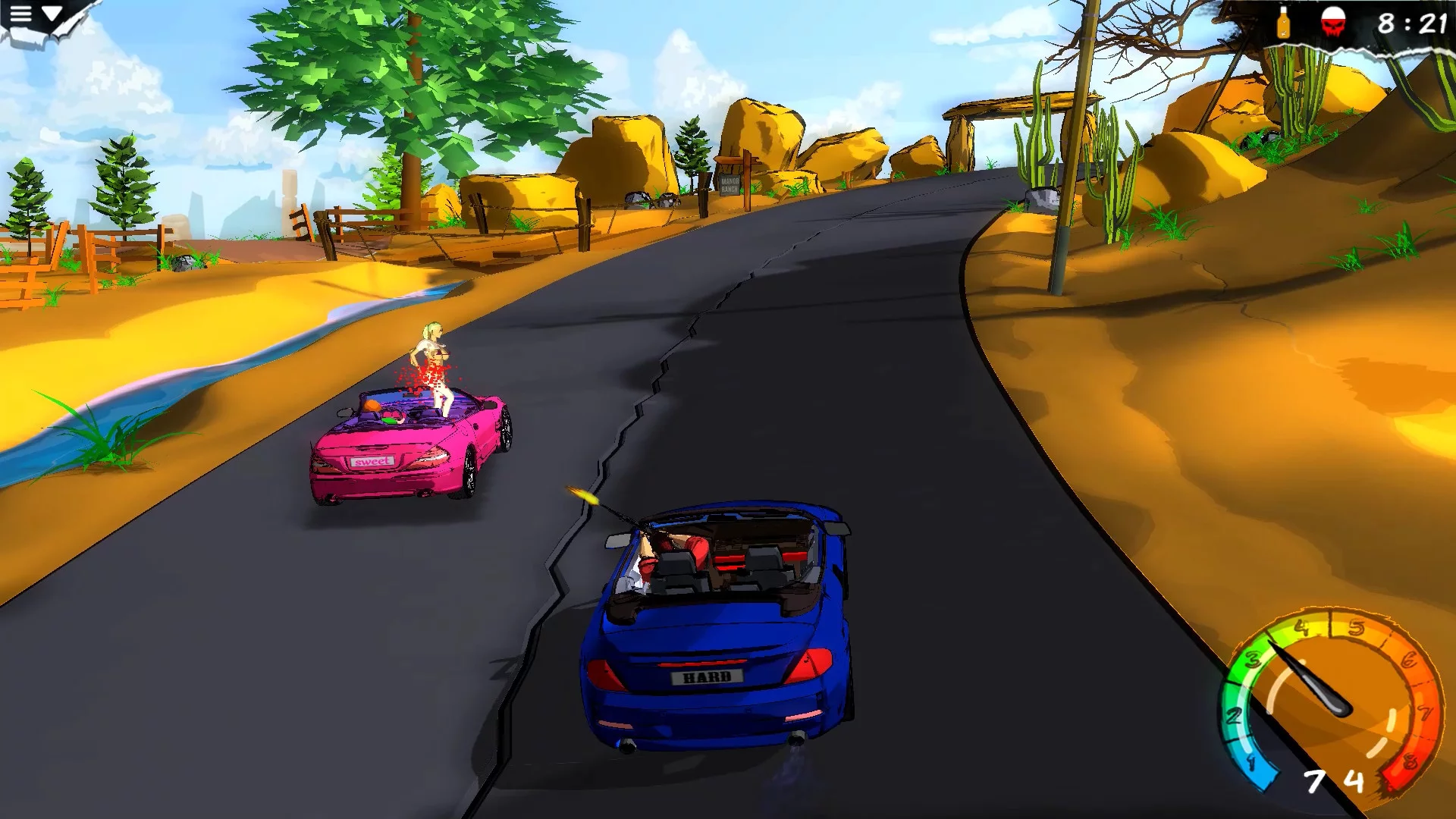 Изображение игры: My Mad Road - adventure racing & shooting
