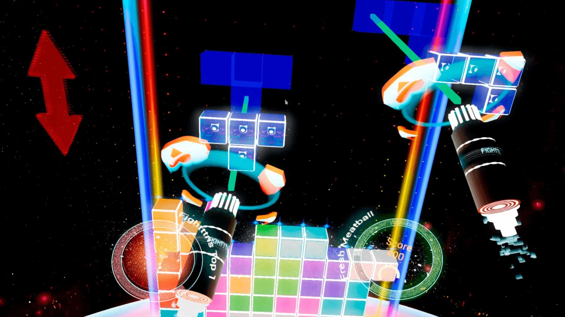 Изображение игры: Fightttris VR
