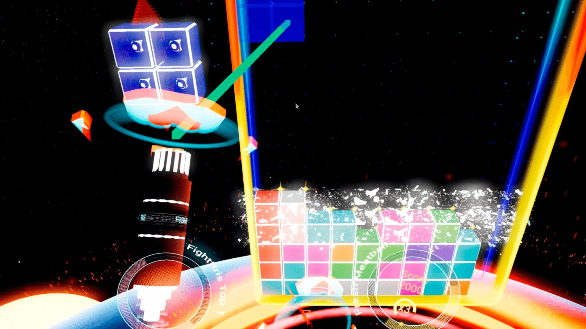 Изображение игры: Fightttris VR