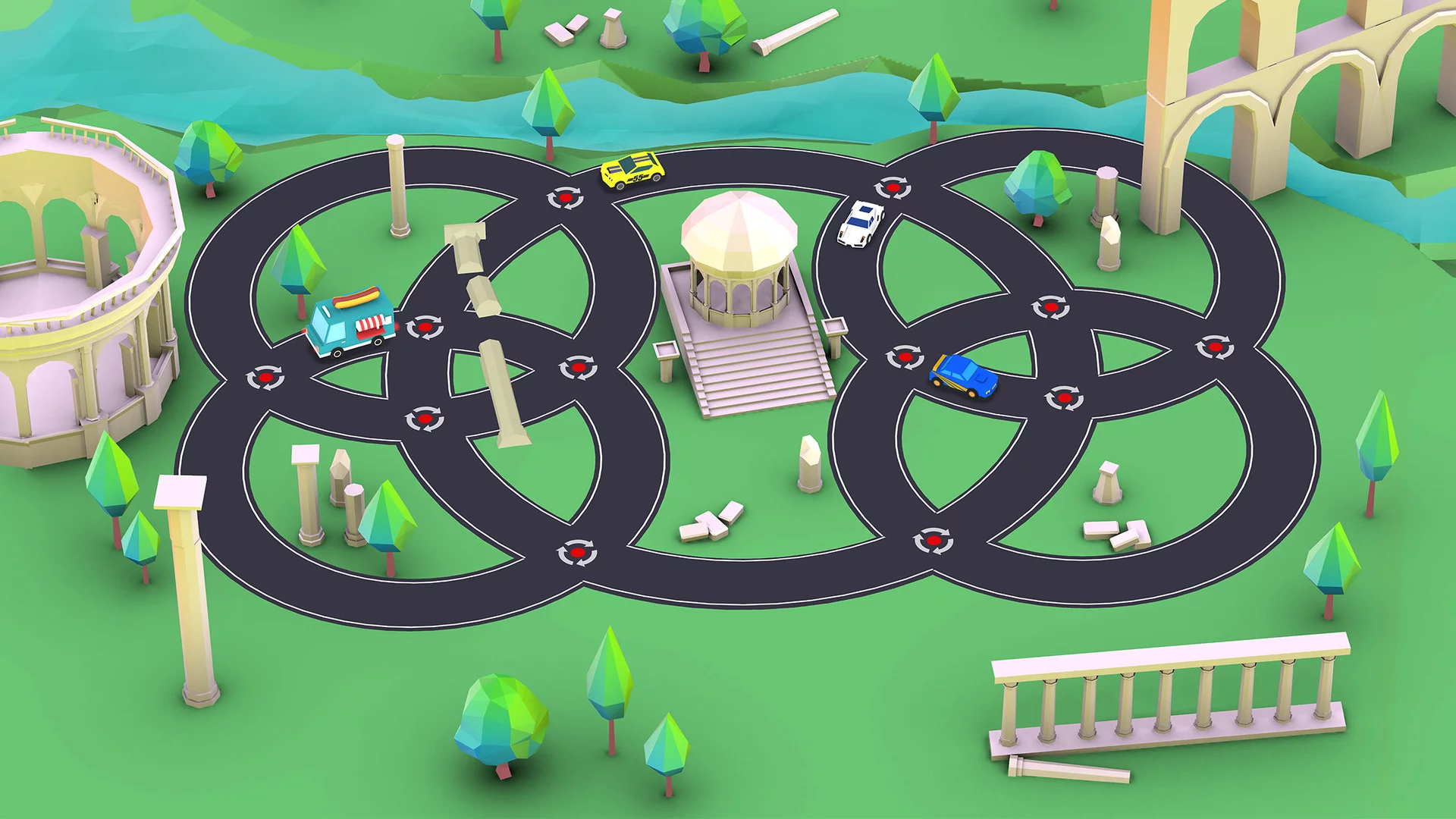 Изображение игры: Car Puzzle: Round Ways