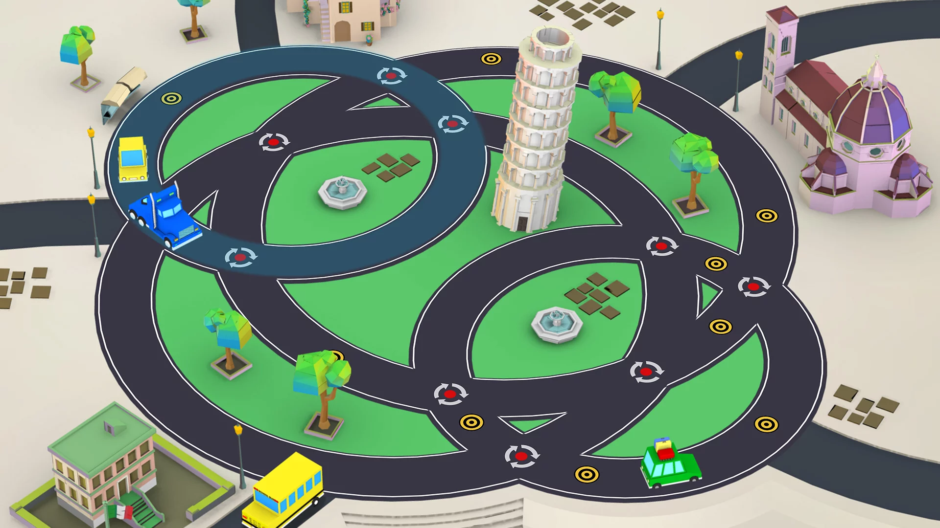 Изображение игры: Car Puzzle: Round Ways