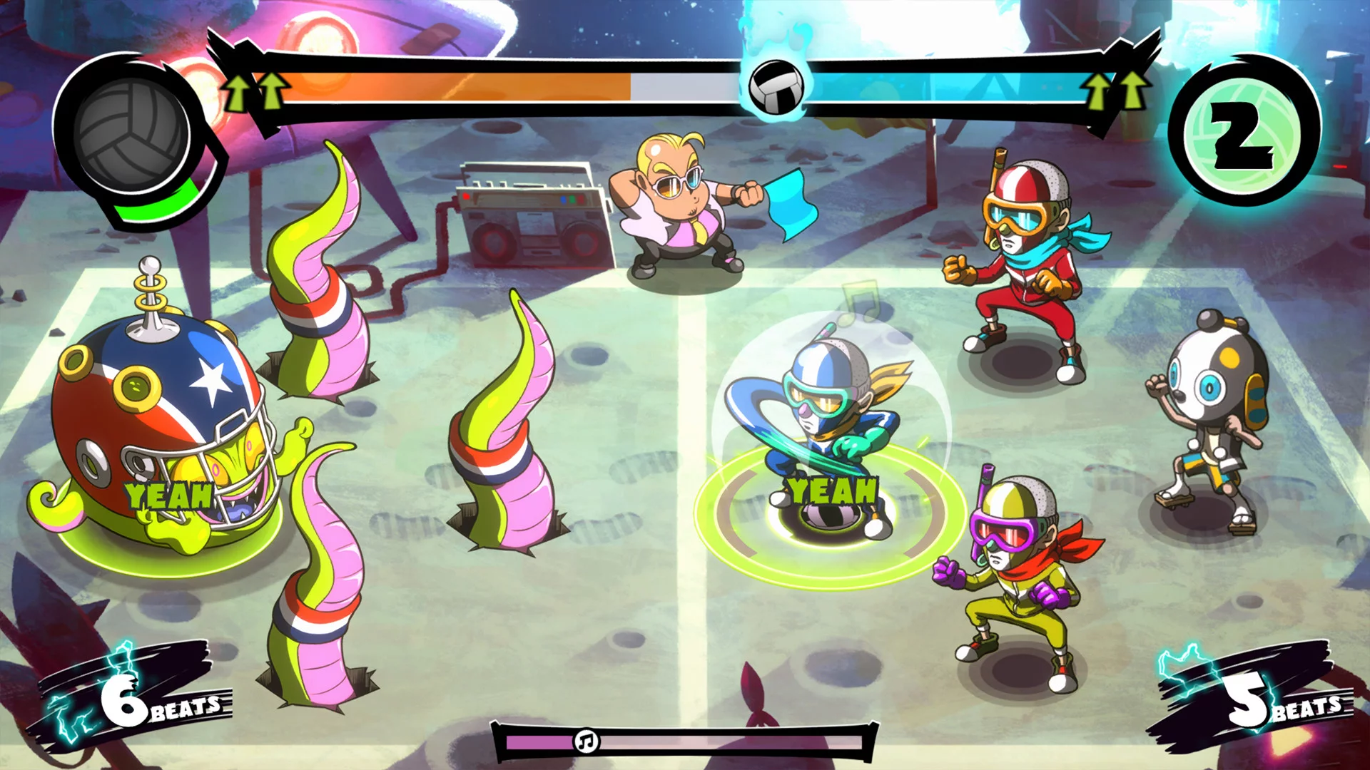 Изображение игры: Super Dodgeball Beats