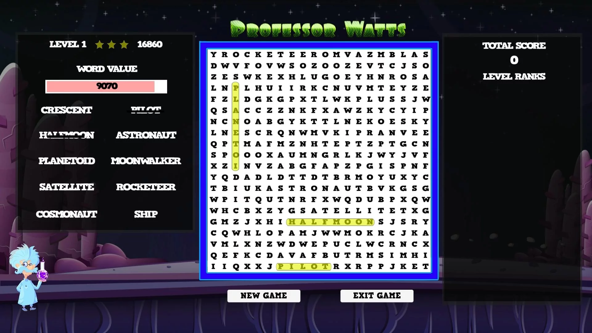Изображение игры: Professor Watts Word Search: Space Voyage