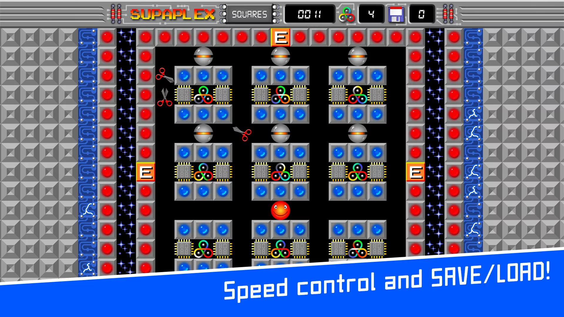 Изображение игры: Supaplex SQUARES