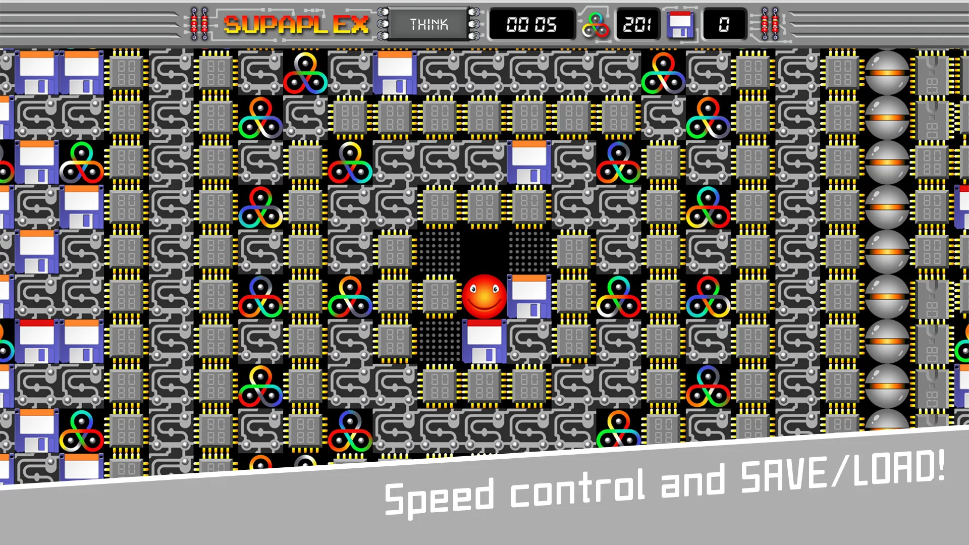 Изображение игры: Supaplex THINK!