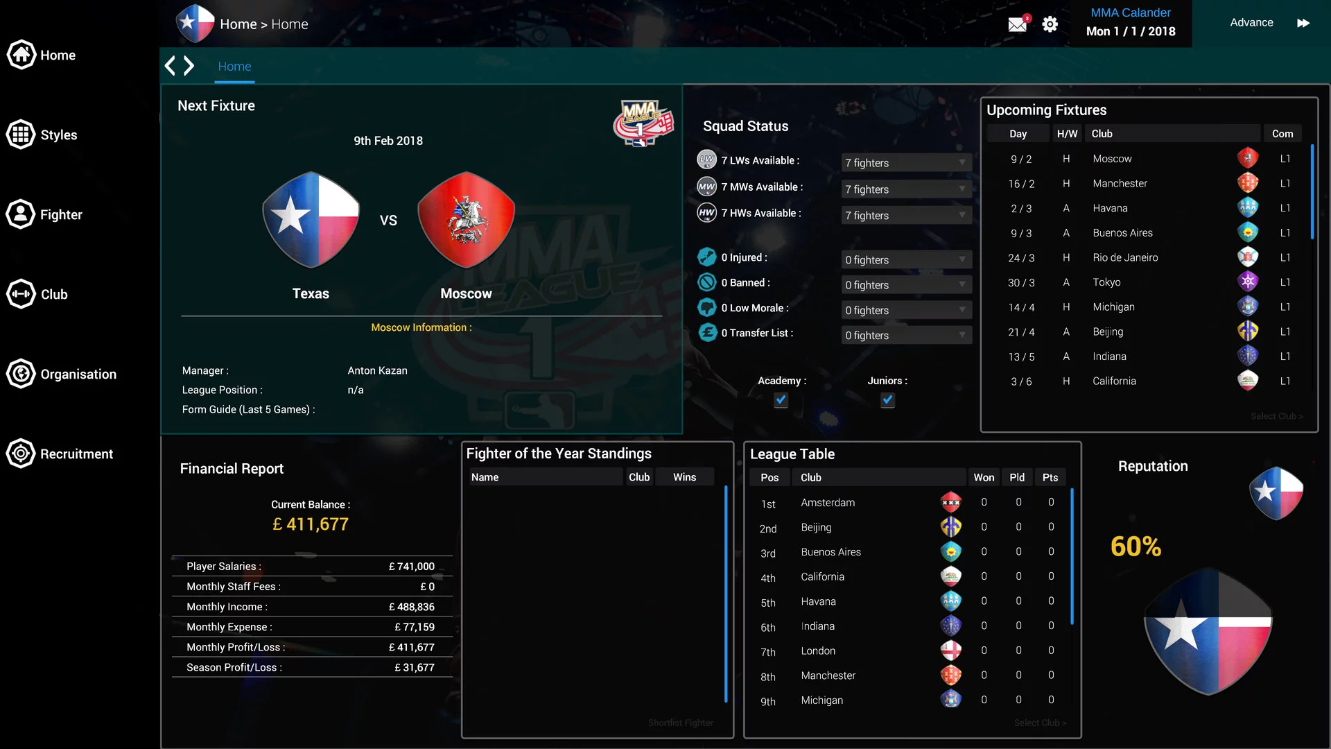 Изображение игры: MMA Team Manager