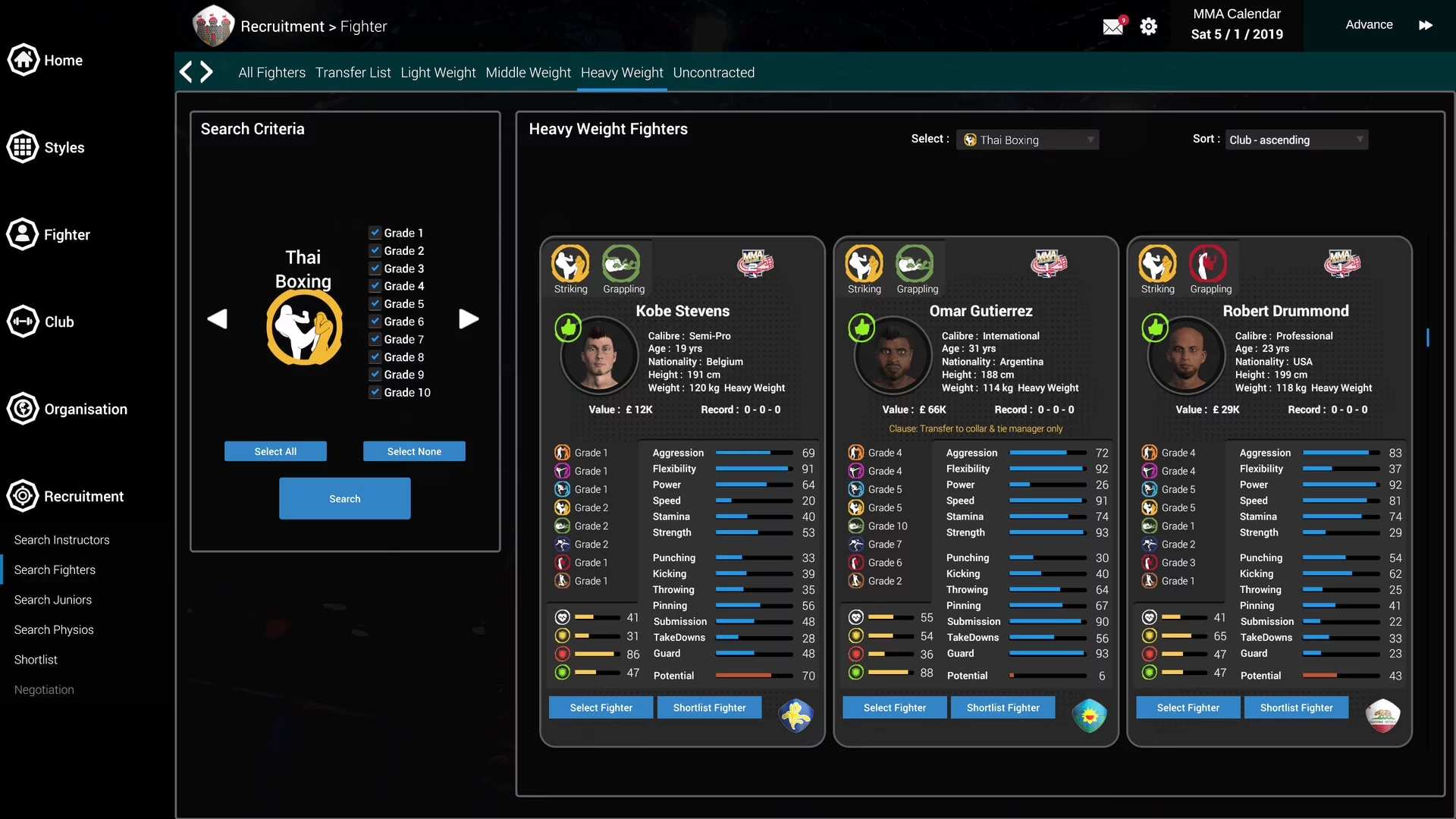 Изображение игры: MMA Team Manager