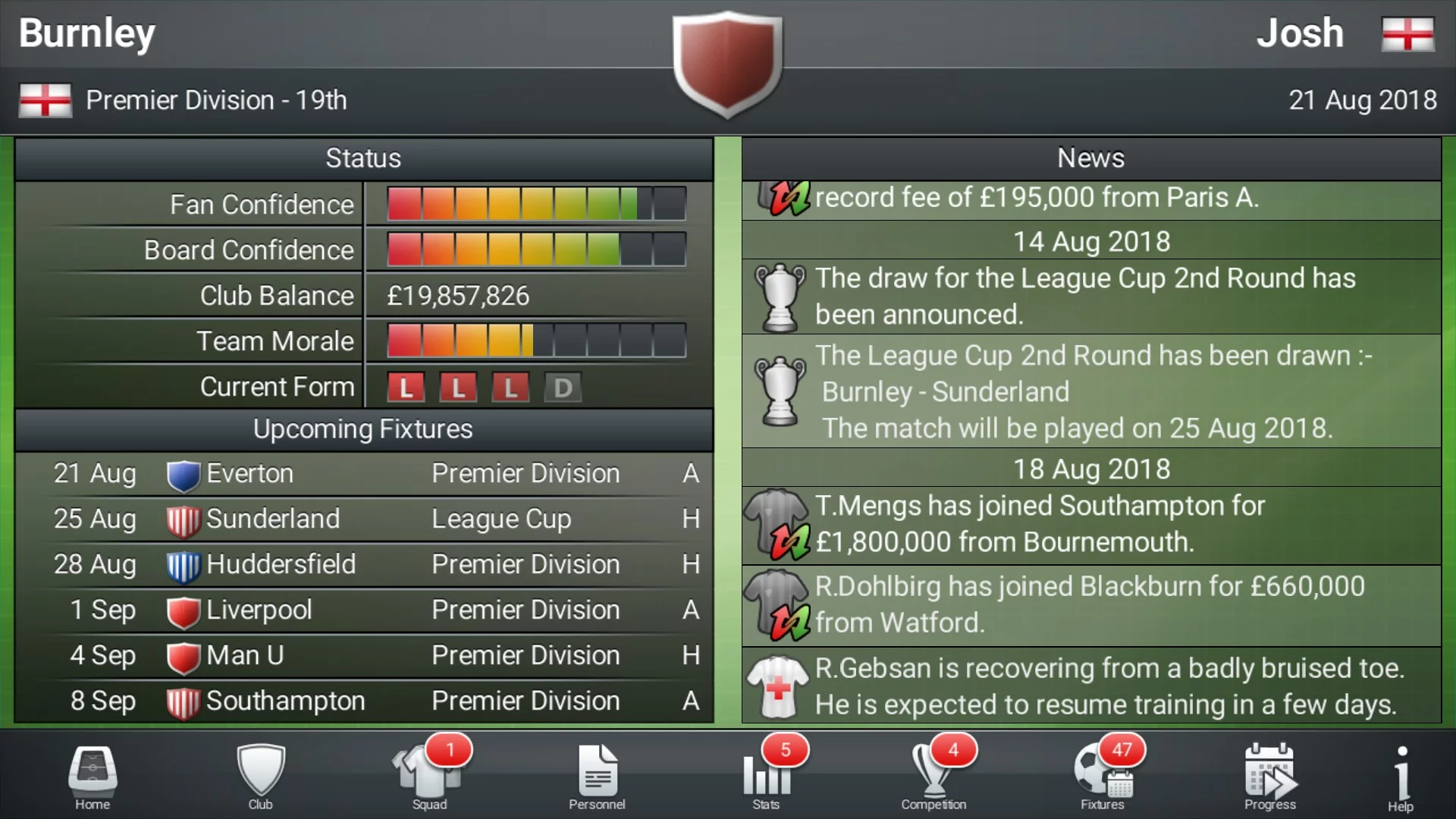 Изображение игры: Football Director 2019