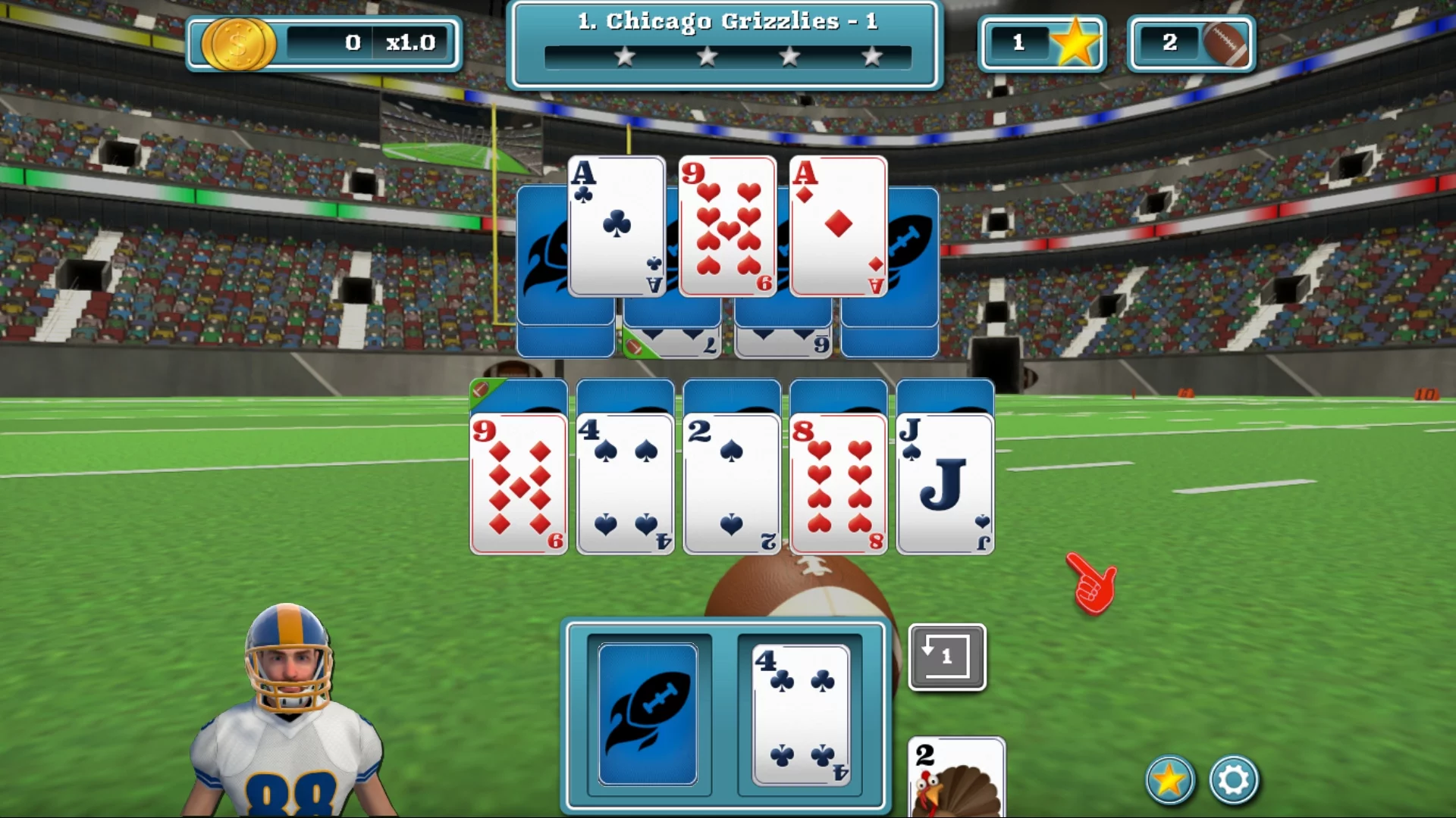 Изображение игры: Touch Down Football Solitaire