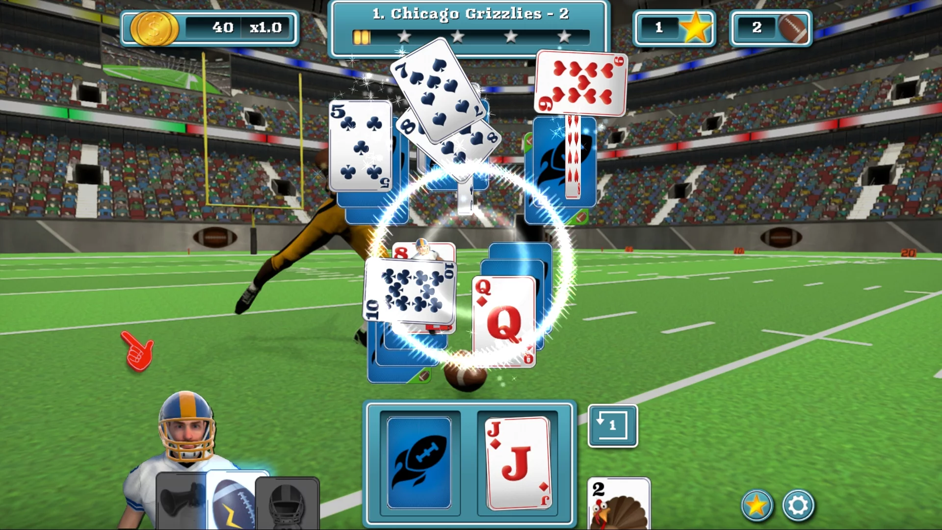 Изображение игры: Touch Down Football Solitaire