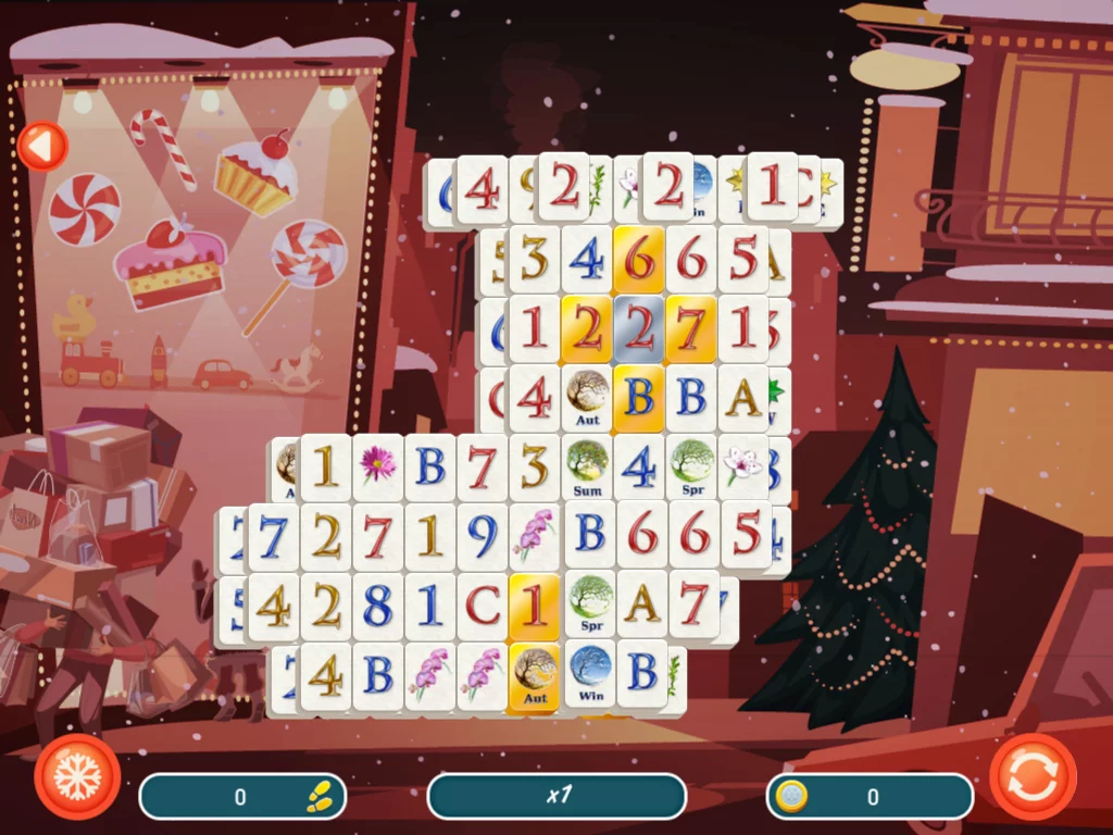 Изображение игры: Christmas Mahjong 2