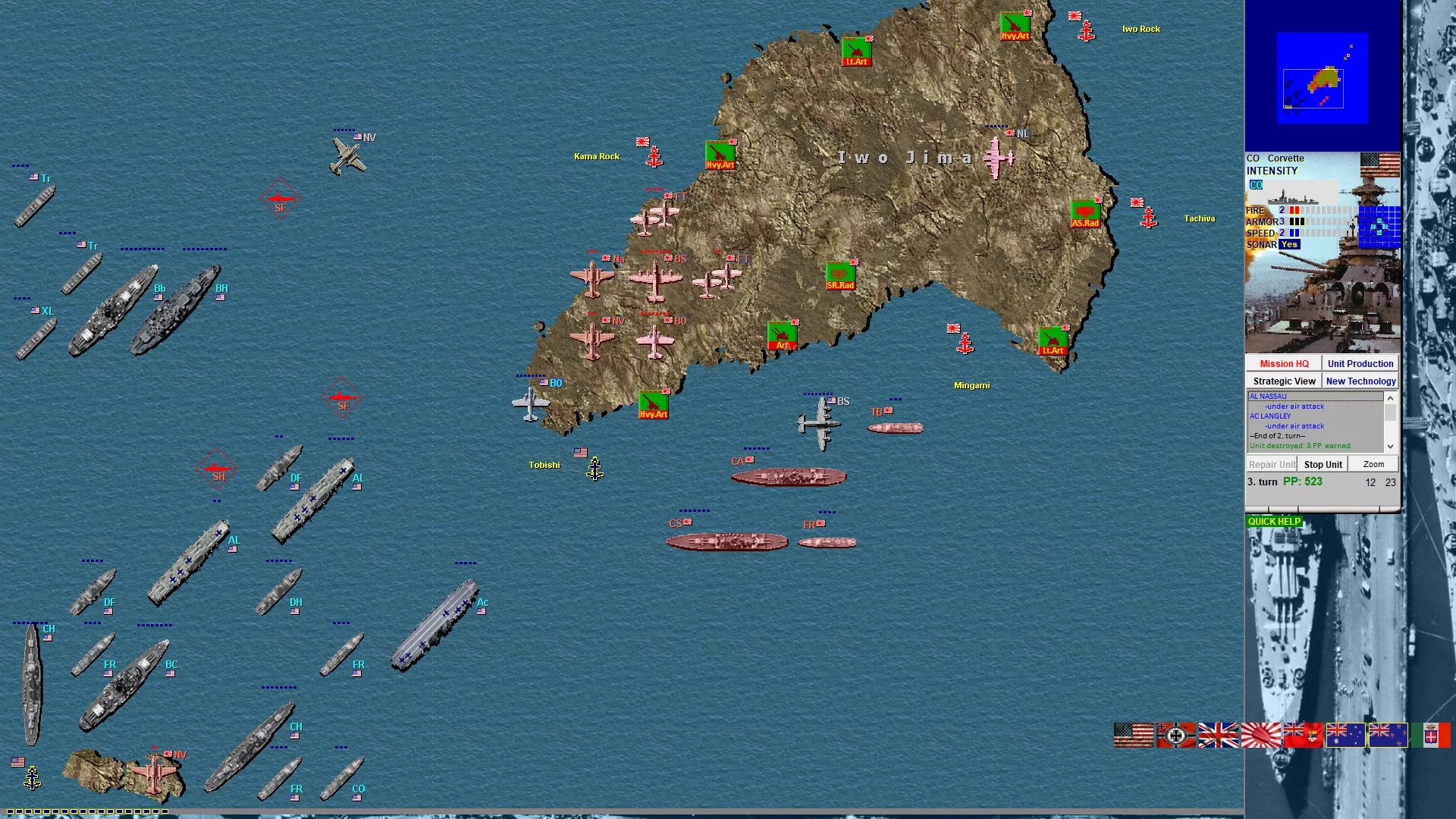 Изображение игры: Battleships and Carriers - WW2 Battleship Game