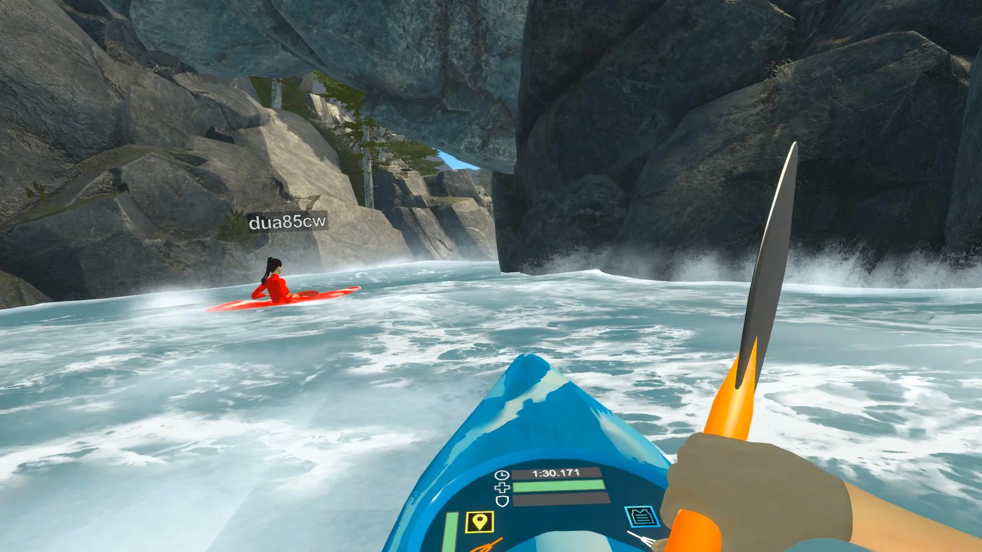 Изображение игры: DownStream: VR Whitewater Kayaking