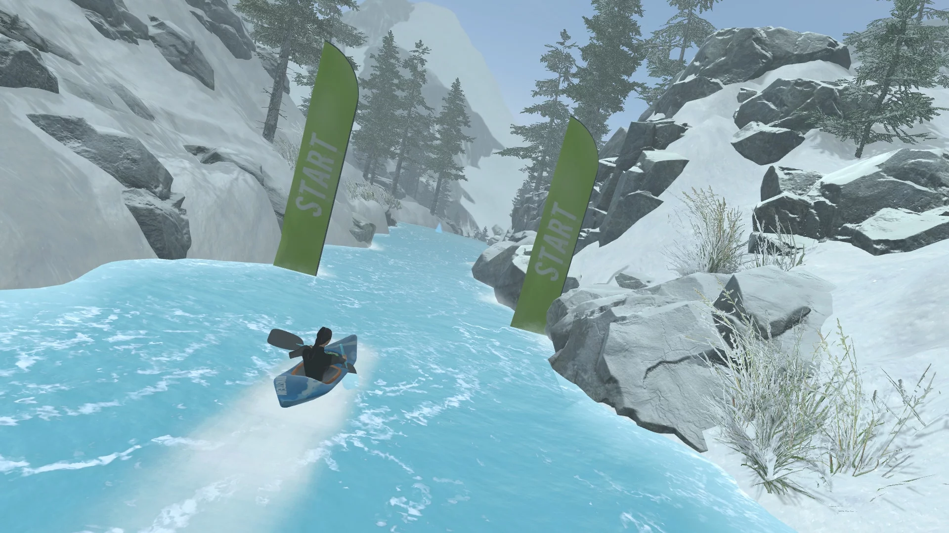 Изображение игры: DownStream: VR Whitewater Kayaking