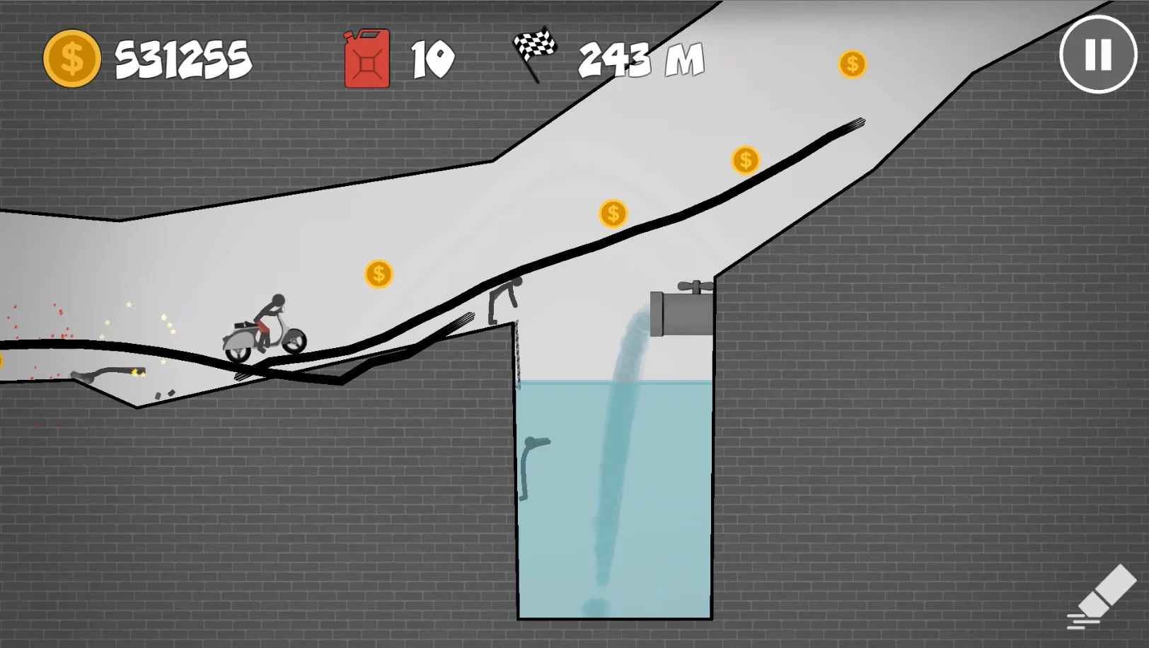 Изображение игры: Stickman Racer Road Draw 2